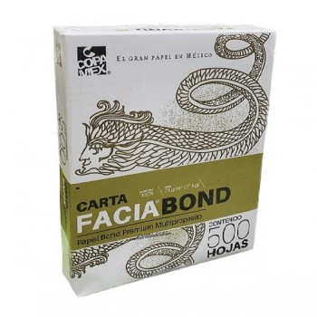 Hoja blanca marca Facia tamaño carta paquete con 500 hojas