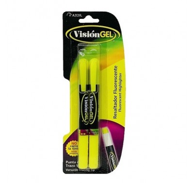 Resaltador vision gel blister con 2 piezas amarillo Azor