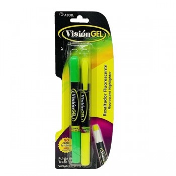 Resaltador vision gel blister con 2 piezas amarillo/verde Azor