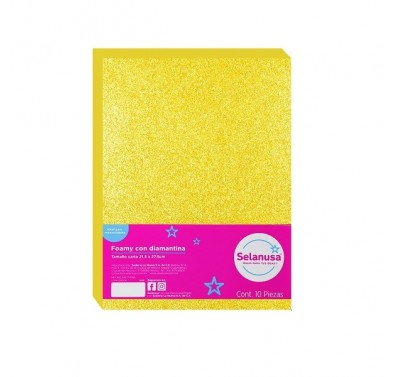 Foamy tamaño carta diamantado amarillo con 10 piezas