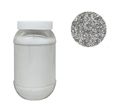 Diamantina fina frasco de 250 gramos plata