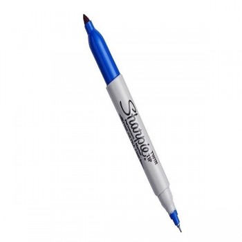 Marcador permanente Sharpie doble punta azul