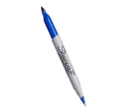 Marcador permanente Sharpie doble punta azul