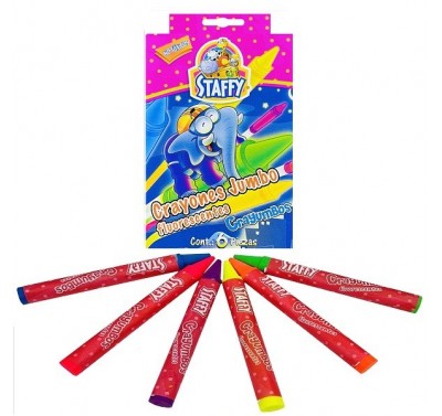 Crayon Stafford jumbo fluorescente con 6 piezas