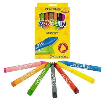 Crayon Pincelin delgado triangular con 24 piezas